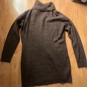 Brown Turtleneck Dress